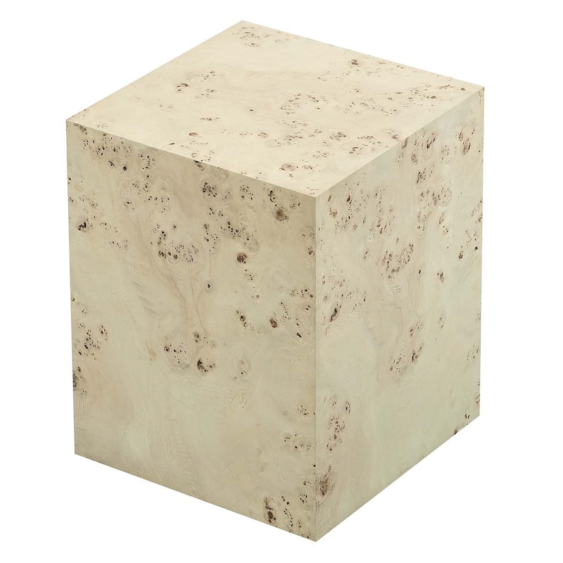 Penrod Mid-Century Burl Wood Square Accent Table