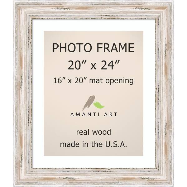 Alexandria Whitewash Photo Frame 20x24, Matted to 16x20' 25 x 29inch