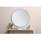 preview thumbnail 78 of 186, Carson Carrington Labbemala Metal Frame Round Mirror 36" Diameter - Grey