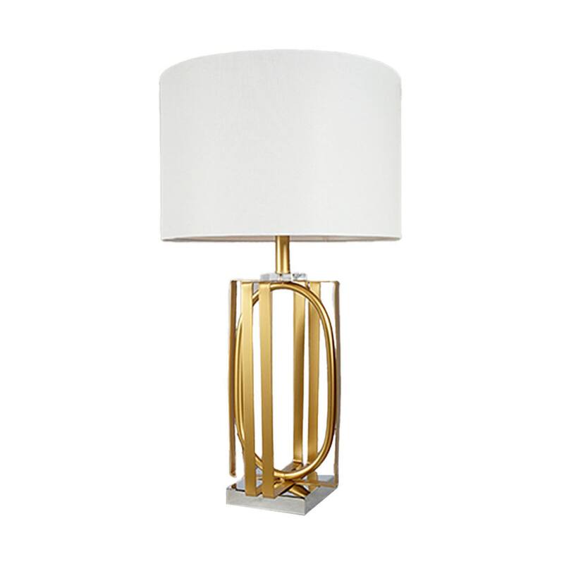 Limy 2pc Table Lamp Set, White Shade, Gold and Chrome Base, 29 Inch
