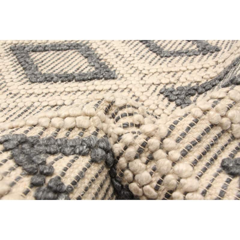 ECARPETGALLERY Braid weave Sienna Cream Wool Rug - 5'1 x 8'1