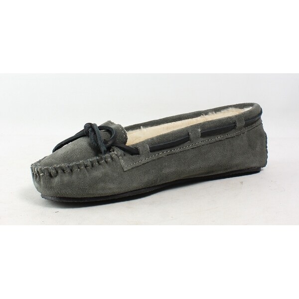 gray moccasin slippers