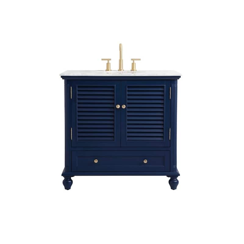 Elegant Lighting VF30536 Rhodes 36" Free Standing Single Basin Vanity - Blue