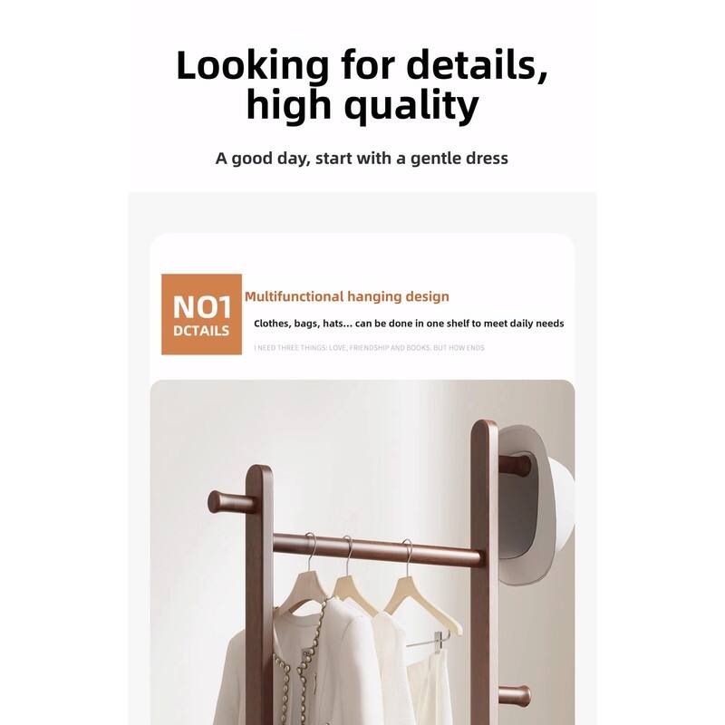 Solid Wood Coat Rack - Easy-to-Assemble Freestanding Hanger for Bedroom, Entryway, or Living Room