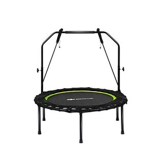 40" Foldable Fitness Rebounder with Resistance Bands Adjustable Home-Green