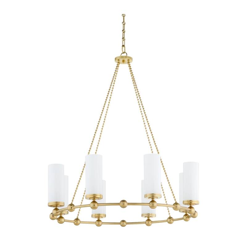 Quorum International 667-8 Cassini 8 Light 38" Wide Beaded Candle - Aged Brass