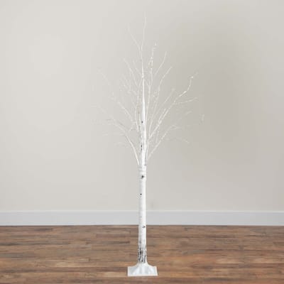 Pre-Lit Birch Artificial Christmas Tree - 6' - Color Changing LED Lights
