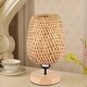 preview thumbnail 9 of 7, European Style Rubber Wood Table Lamp Woven Hotel Bedside Table Lamp