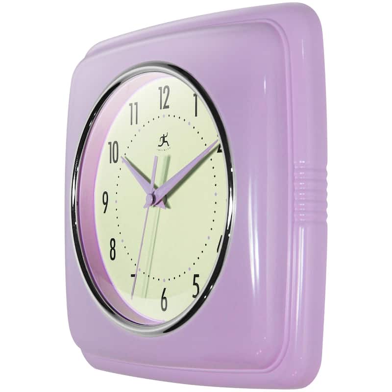 Infinity Instruments Retro 9.25-inch Square Wall Clock - 9.25 x 1.875 x 9.5