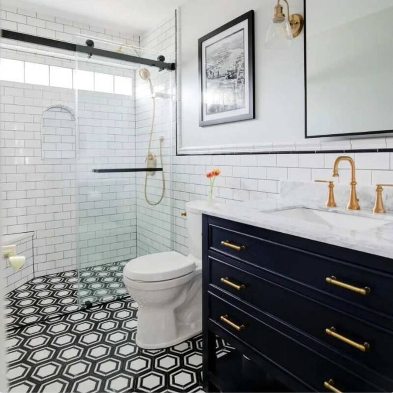 The Tile Life Santorini 4x4 Nero/ Thassos Marble Floor & Wall Tile