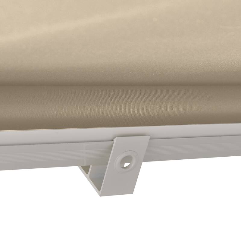 6' Drop Arm Manual Retractable Window Awning Sun Shade Shelter for Patio Balcony Outdoor, Aluminum, Cream White