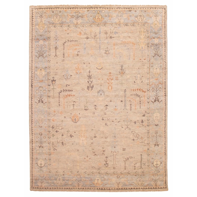 ECARPETGALLERY Hand-knotted Jules Serapi Grey Wool Rug - 9'1 x 12'1 - Light Grey - 9'1 x 12'1