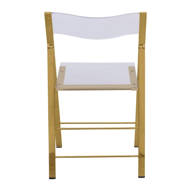 LeisureMod Menno Modern Acrylic Folding Chair - Red - 4 x 30 x 16.5