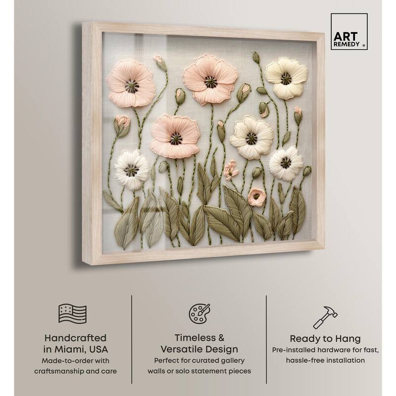 Stitched Serenity I Shadowbox by Art Remedy