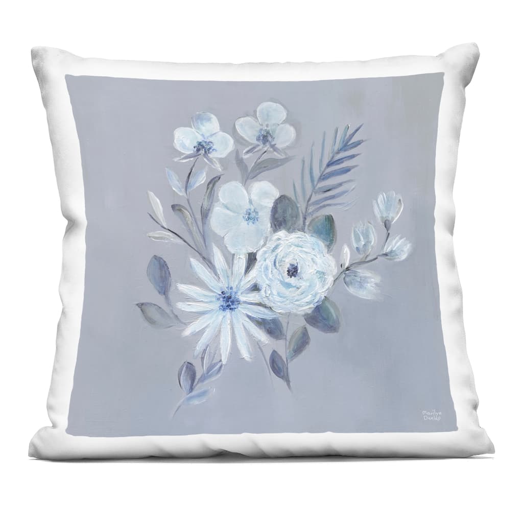 Stupell Blue Toned Floral Bunch Decorative Printed Throw Pillow Design by Marilyn Dunlap