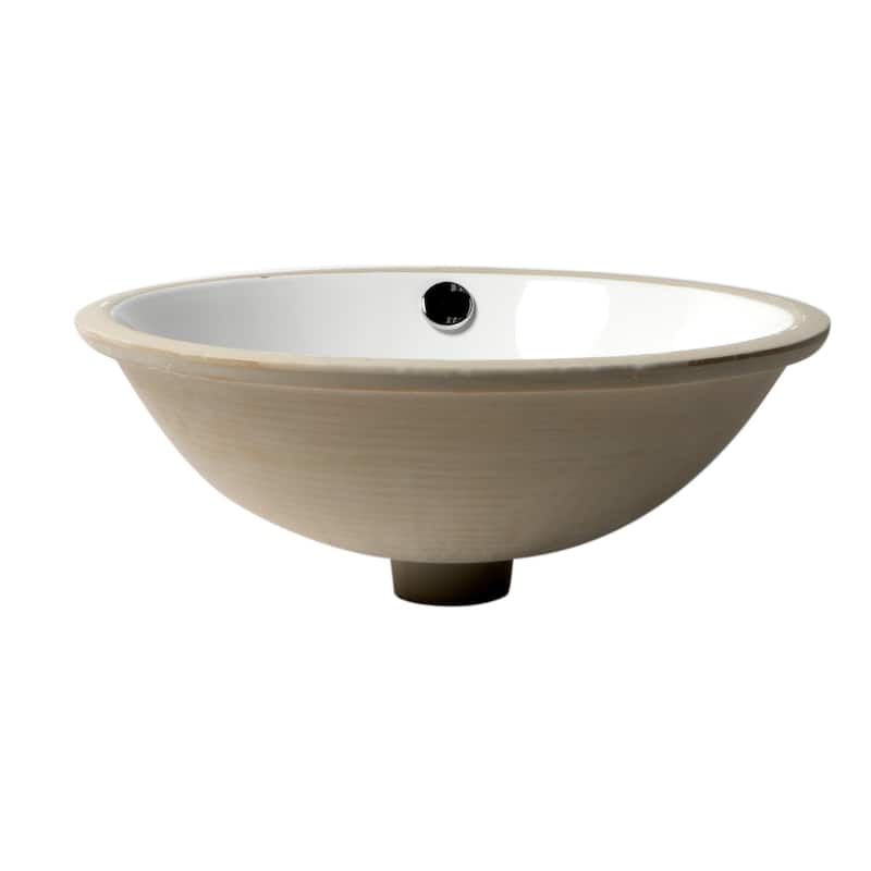 ALFI brand White 17" Round Undermount Ceramic Sink