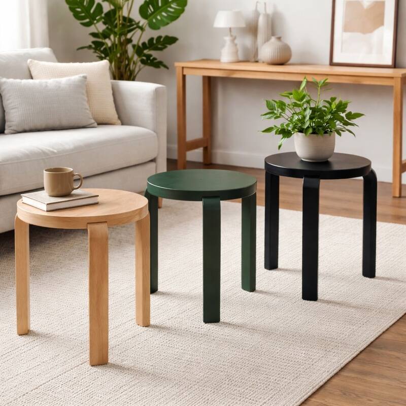 Mateo Round Backless Stacking Stools Set of 2