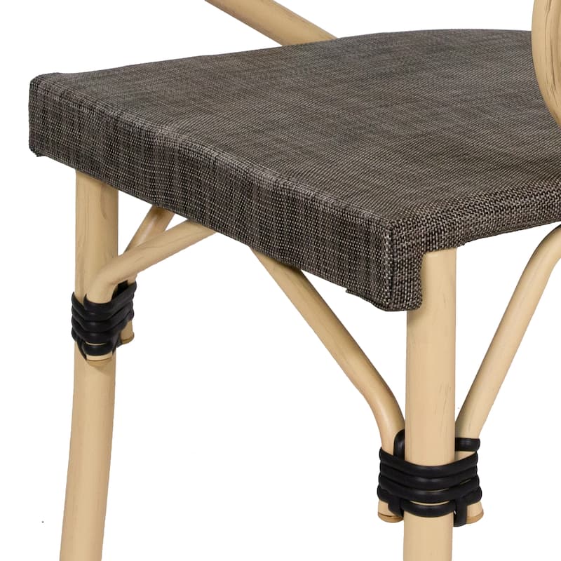 Alanna Modern Natural Mesh Curved Patio Side Chairs (Set of 2) by Furniture of America - Set of 2