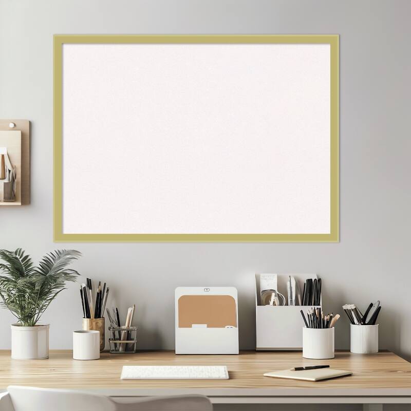 Incline Light Gold Wood Framed Cork Board - Bulletin Board, Organization Board, Pin Board