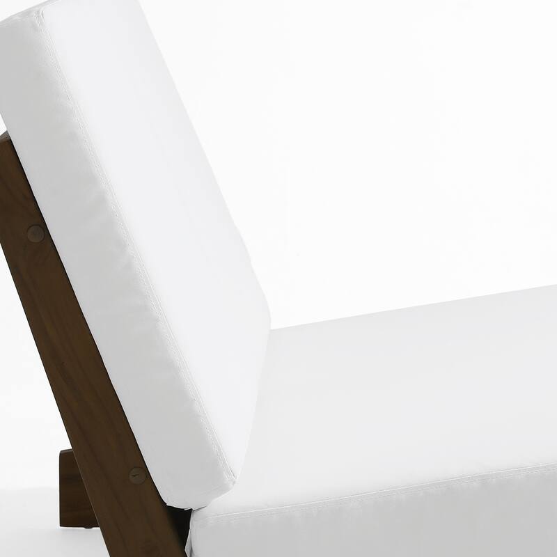 Wood Outdoor Sectional Furniture 2 Seat Armless Patio Sofa