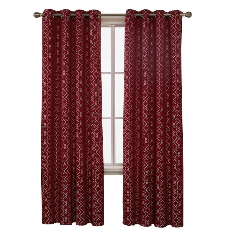 Deconovo Geometric Knitting Room Darkening Grommet Curtain(2 Panels)
