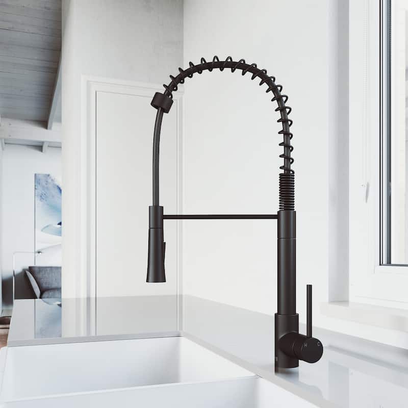 VIGO Laurelton 22" H Single Handle Pull-Down Sprayer Kitchen Faucet