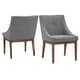 preview thumbnail 30 of 70, Voyager Button Tufted Slope Arm Linen Dining Chair (Set of 2) by iNSPIRE Q Artisan Brown Finish - Grey