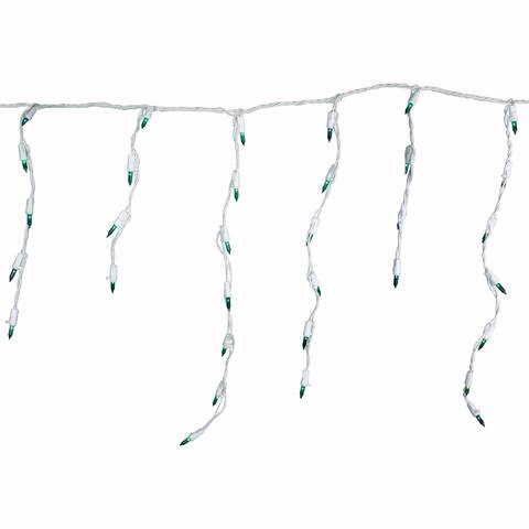 100 Count Teal Mini Icicle Christmas Lights, 3.5 ft White Wire