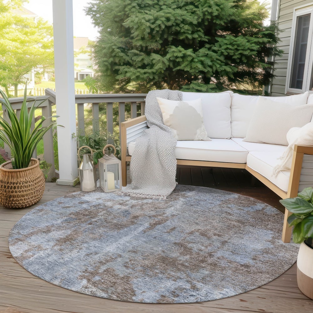 Machine Washable Indoor/ Outdoor Modern Ombre Chantille Rug