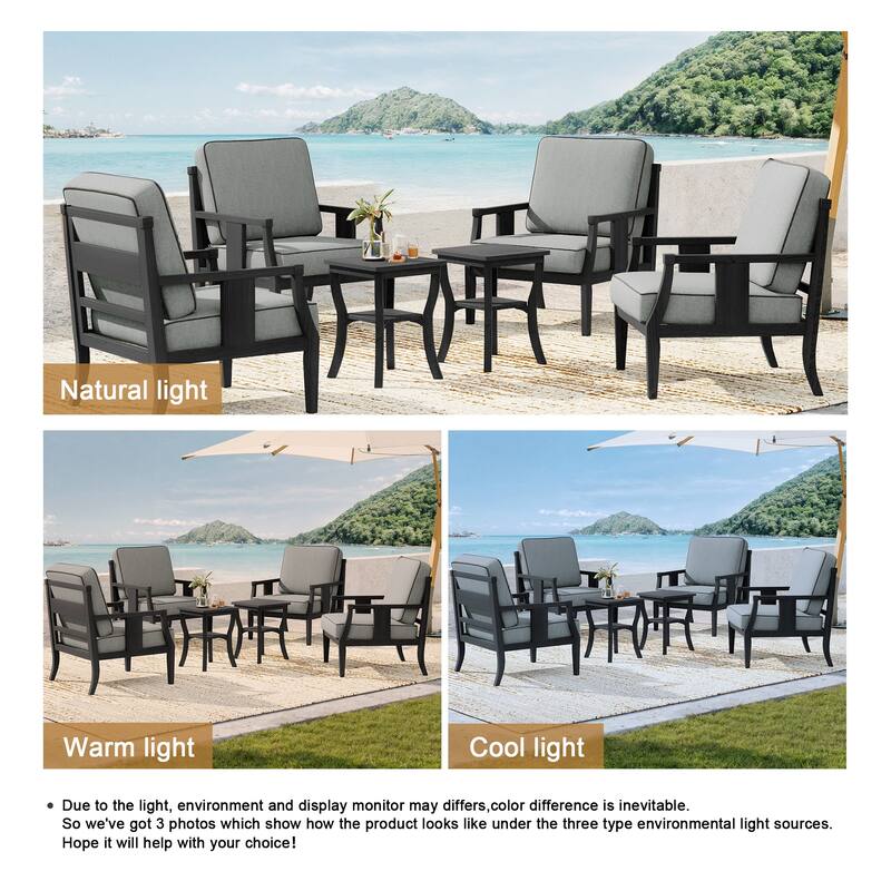Patio Conversation Sets with Side Table(Set of 6)