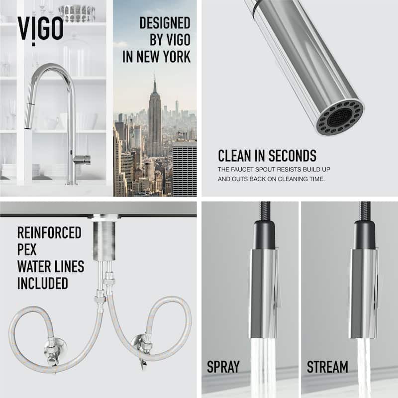VIGO Greenwich 18" H Single Handle Pull-Down Sprayer Kitchen Faucet with Touchless Sensor