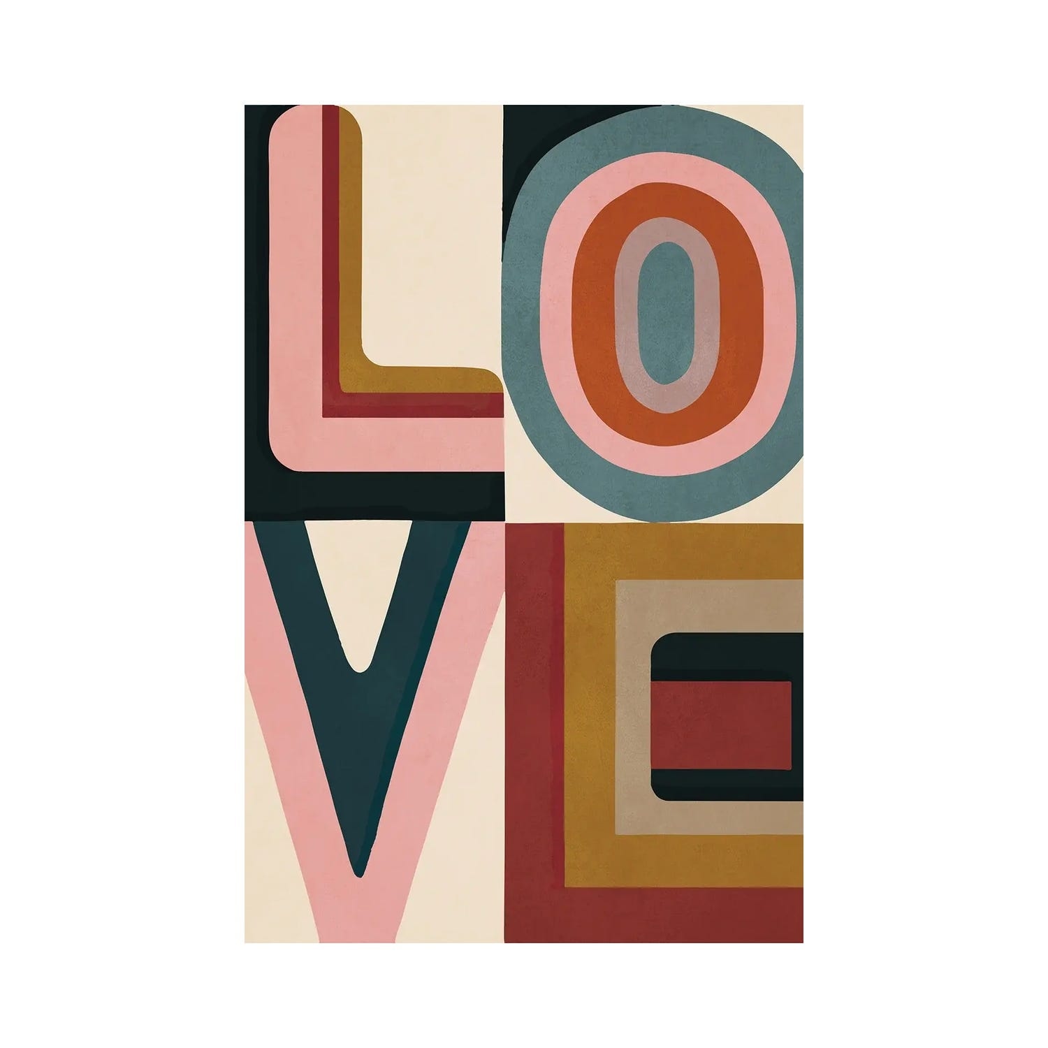 "Love Geometric Typography" by Gaite Canvas Print