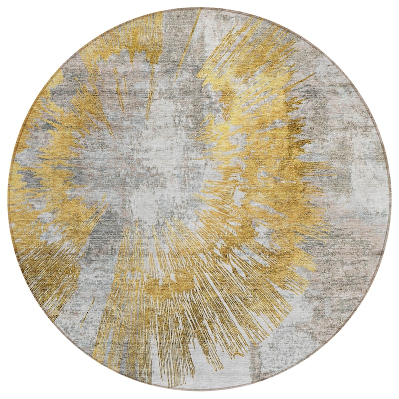 Machine Washable Indoor/ Outdoor Chantille Contemporary Starburst Rug