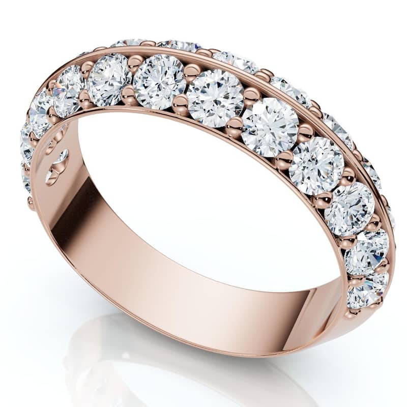 Bliss Diamond 1 1/3Ct Diamond Wedding Band Gold or Platinum Lab Grown - 6 - Rose