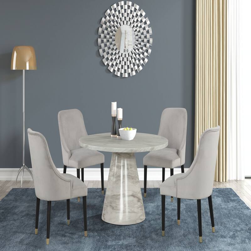 Upholstered Rounded Back Chairs 2pc Set Gray,without table