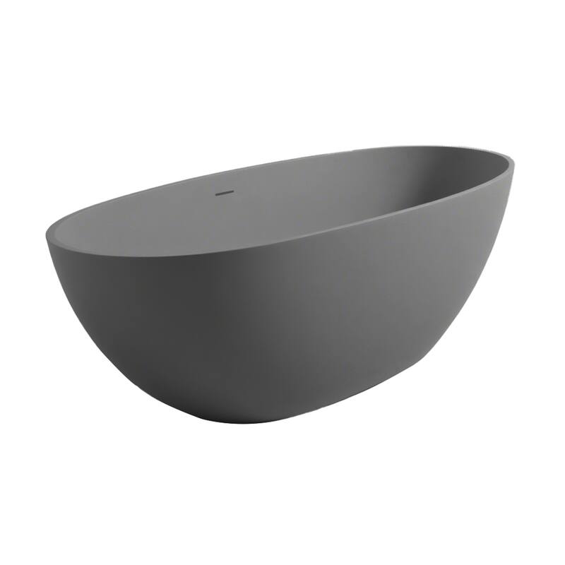 65" Matte Grey Solid Surface Bathtub