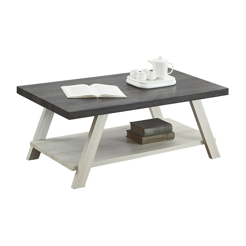 Athens Contemporary Replicated Wood Shelf Coffee Table