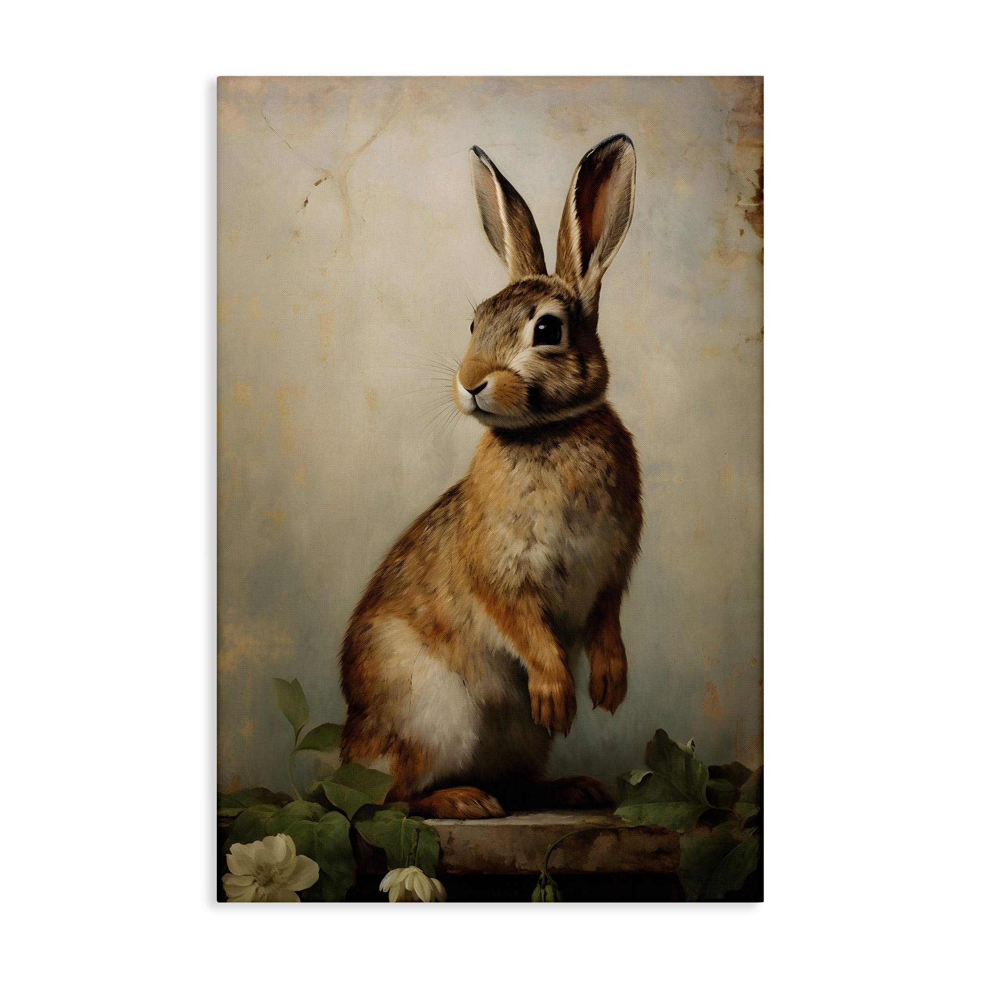 Stupell Dark Rabbit Portrait Canvas Wall Art Design By Petal Prints Design