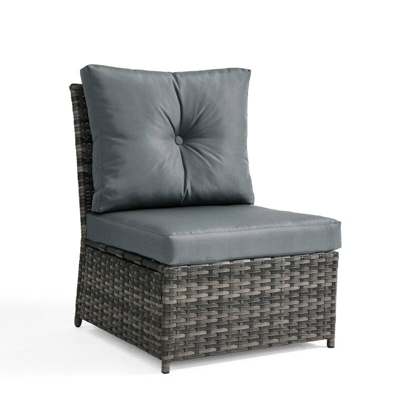 6-pieces Patio Wicker Outdoor Sectional Seating Sofa Set with Coffee Table