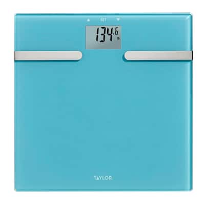 Taylor Glass Composition Digital Bathroom Scale - Blue - 11.81" L