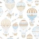 preview thumbnail 2 of 4, Galerie Wallcoverings Just 4 Kids 2 Hot Air Balloons Non-woven Matte Wallpaper Roll 33 feet x 21 inches - Blue