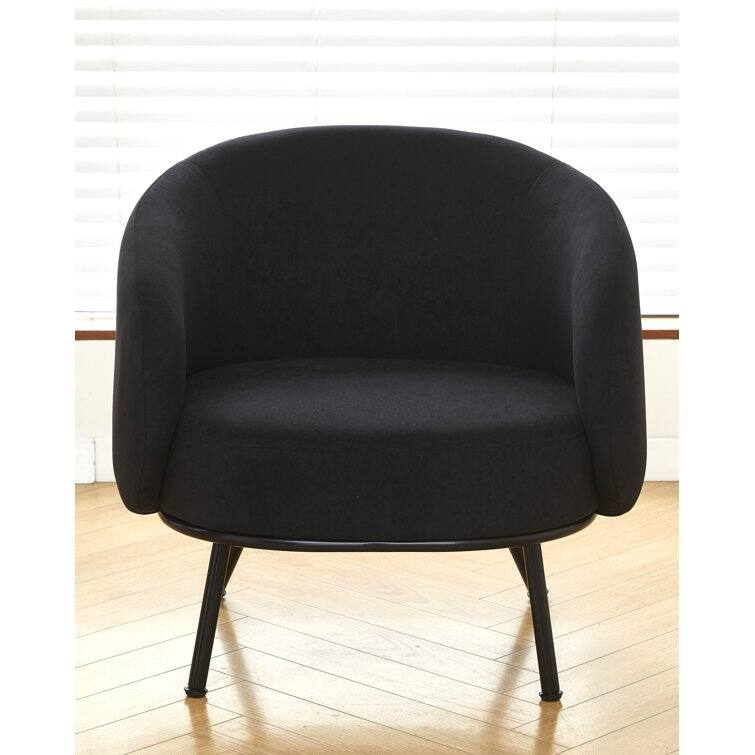 US Pride Furniture Luxury and Elegance Modern Channel Chair with Velvet Fabric Material Dense Foam and Heavy Webbing - Black