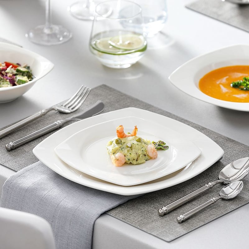 MALACASA 16-Piece New Bone China Dinnerware Set, Service for 4
