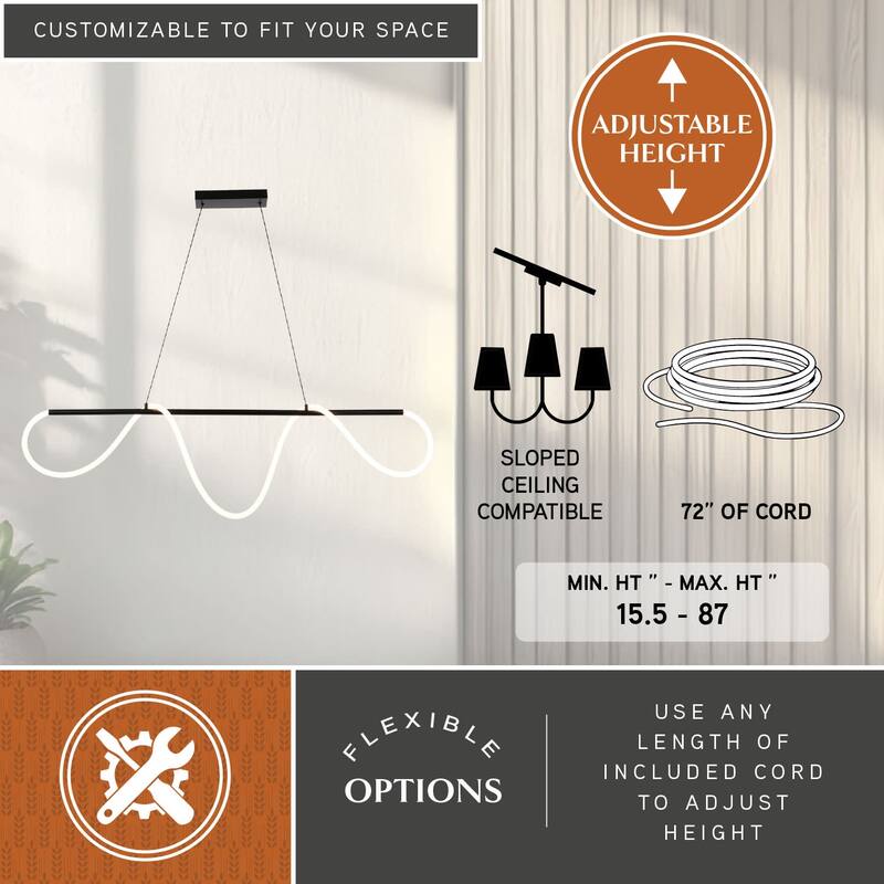 Vaxcel Lighting H0303 58" Wide LED Linear Chandelier