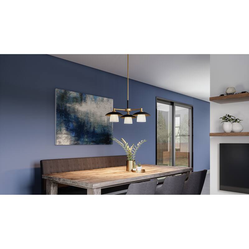 Fayette 3-Light Earth Black Chandelier - Earth Black