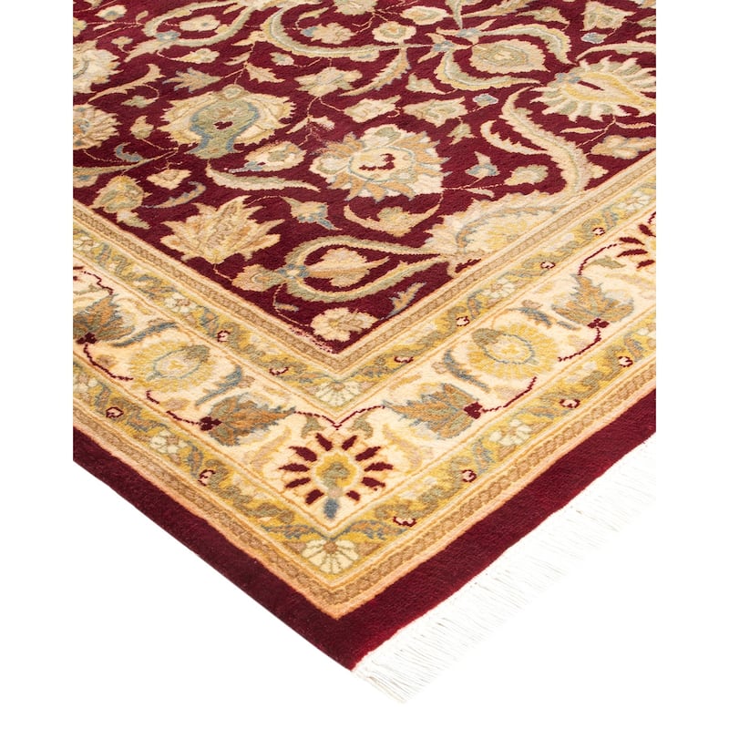 Overton Handknotted Wool Traditional Oriental Red Area Rug - 4' x 6'