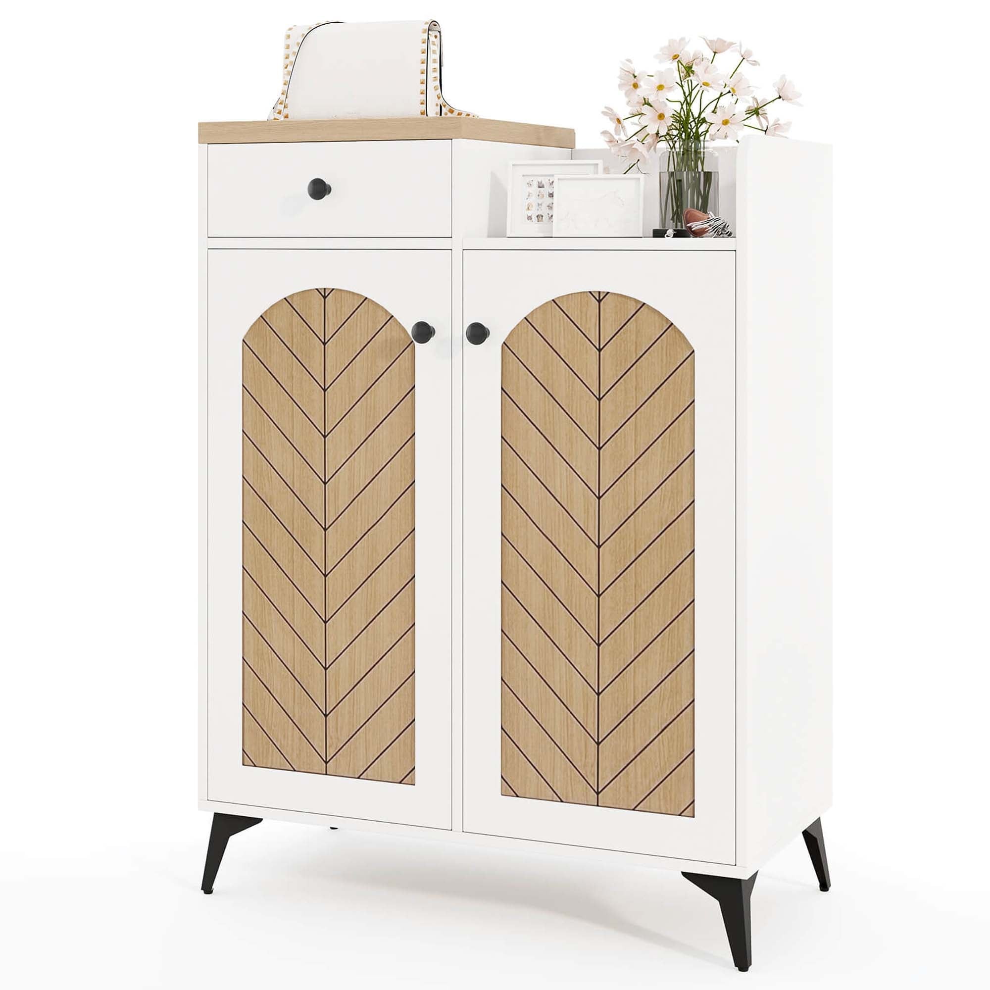 Costway 6-Tier Shoe Cabinet with Drawer 6 Removable Shelves - See Details