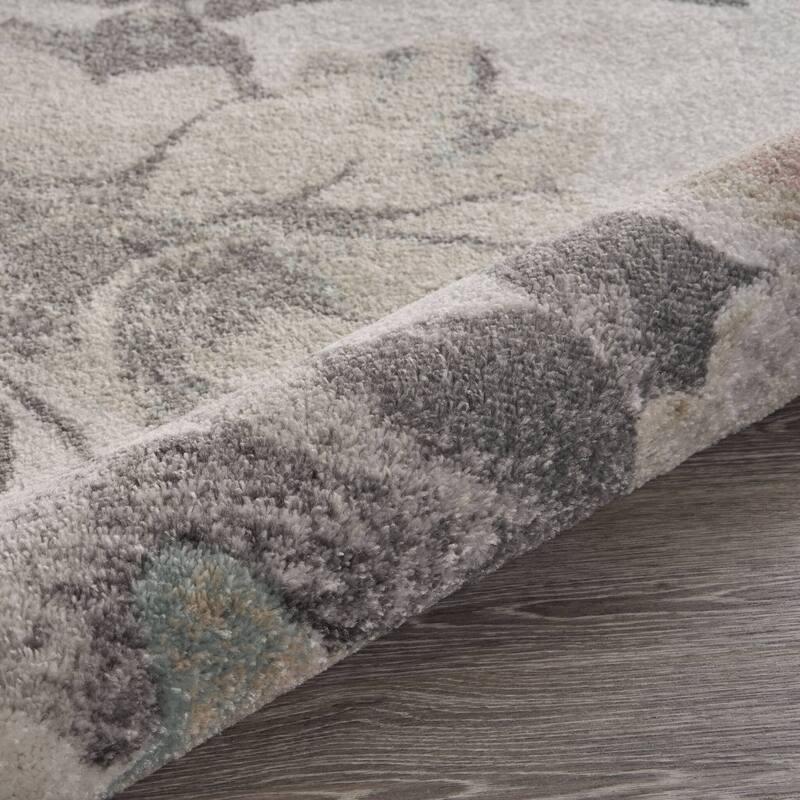 Sevita Multi/Gray/Pink Floral Botanical Area Rug