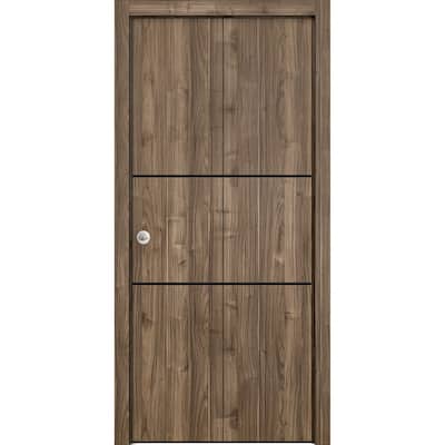 Bi-fold Doors 36 x 80 Planum 0014 Walnut with Sturdy Tracks
