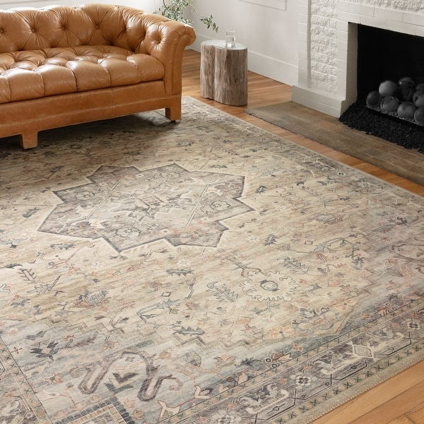 Alexander Home Venetian Printed Star Persian Distressed Rug